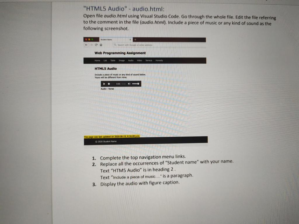 Solved AUDIO.html code | Chegg.com