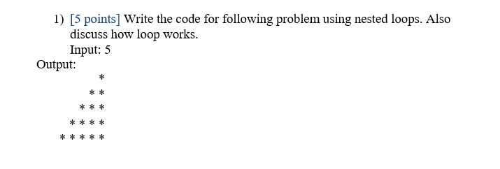 Solved 1) [5 points] Write the code for following problem | Chegg.com