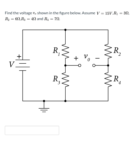 Solved Find the voltage v. shown in the figure below. Assume | Chegg.com