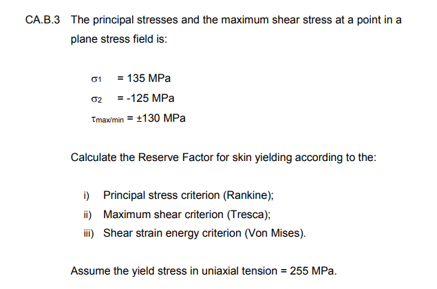 Solved CA.B.3 The principal stresses and the maximum shear | Chegg.com