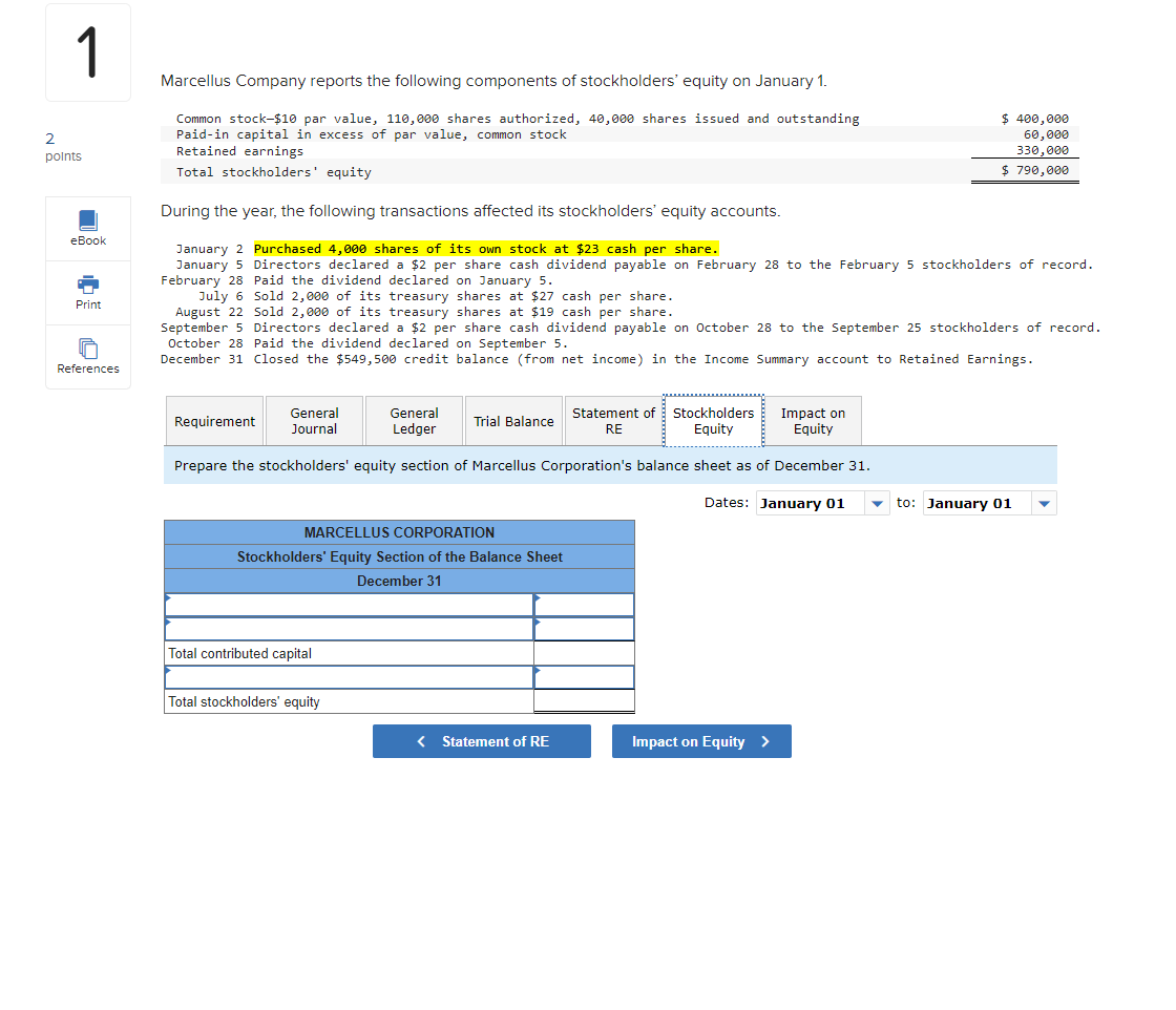 Solved Marcellus Company Reports The Following Components Of Chegg Com