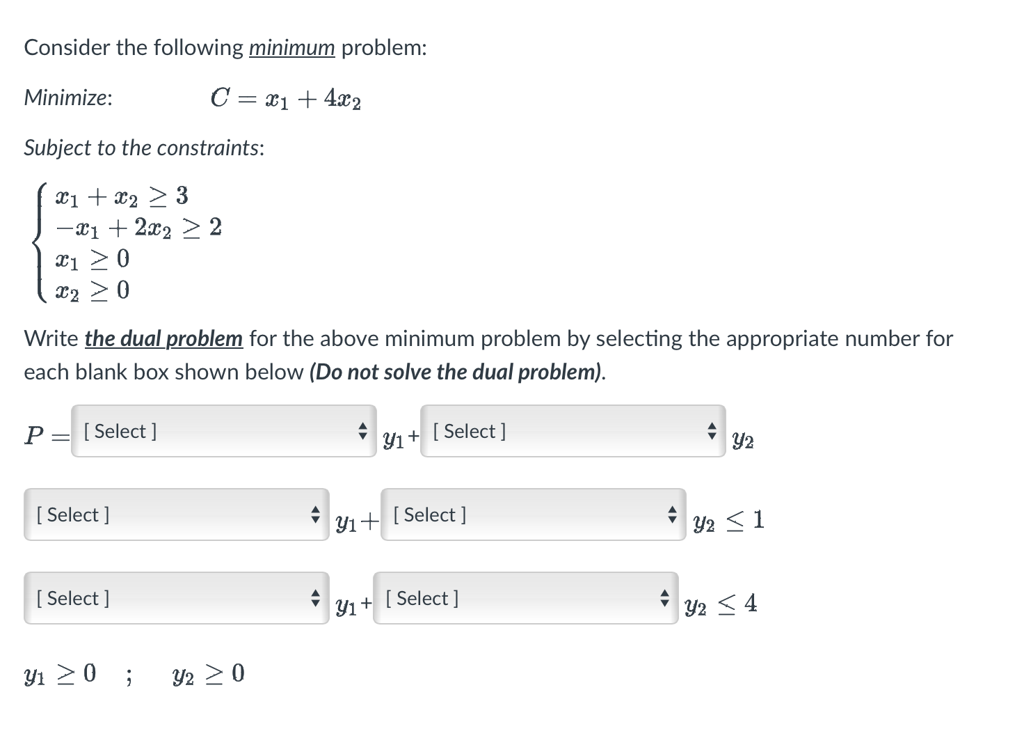 Solved Consider The Following Minimum Problem: Minimize: | Chegg.com