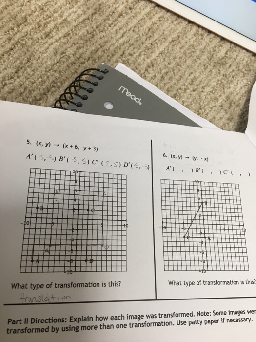 Solved 6. (x, y)(y, x) What type of transformation is this? | Chegg.com