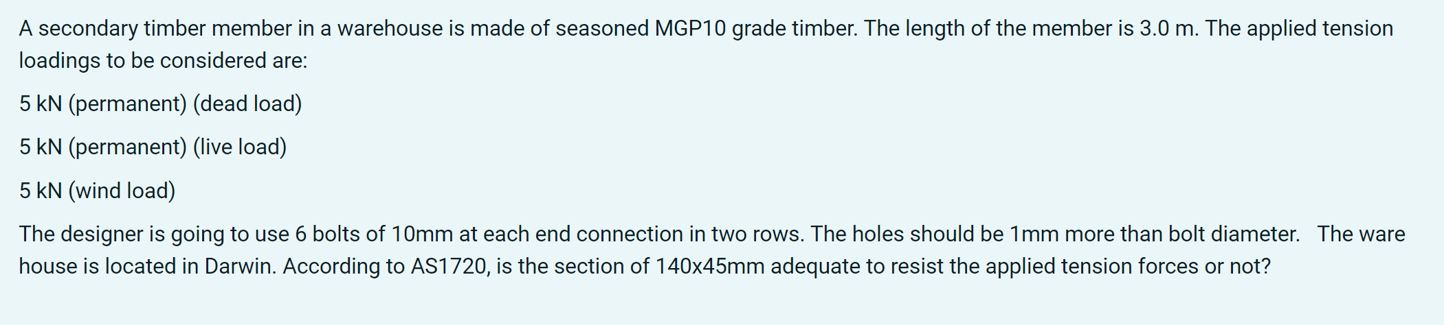 Solved subject name: design of timber structures | Chegg.com