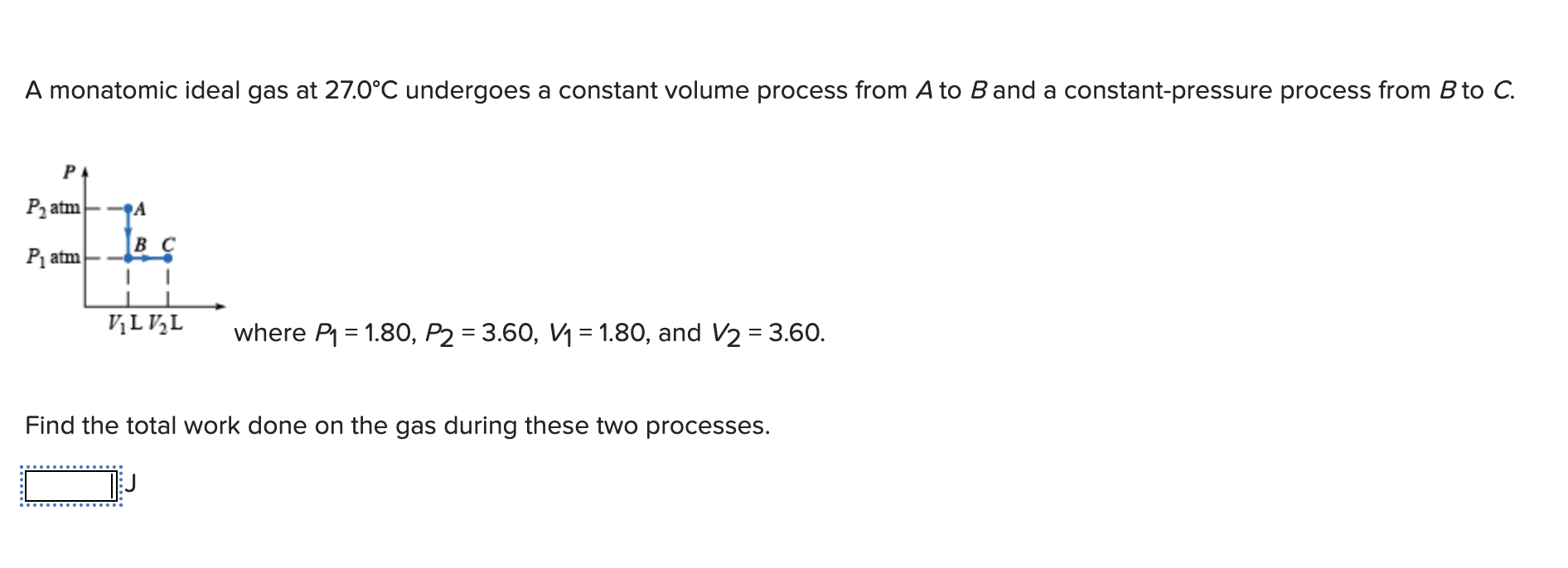 Solved A Monatomic Ideal Gas At 27.0∘C Undergoes A Constant | Chegg.com