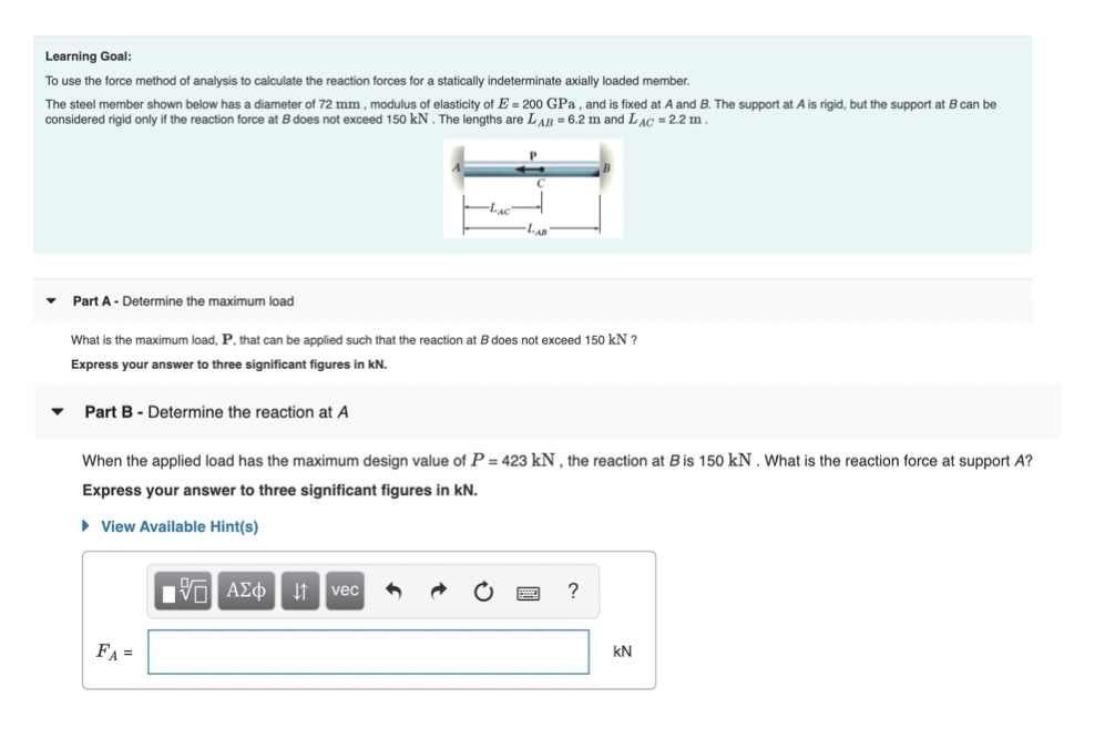 Solved Learning Goal: To Use The Force Method Of Analysis To | Chegg.com