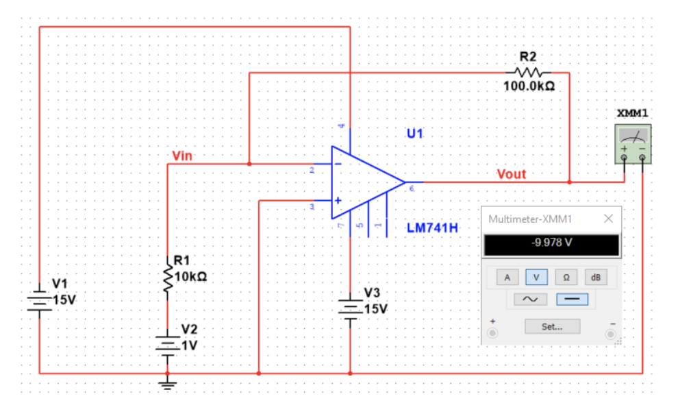 Solved R2 100.0ko XMM1 U1. Vin Vout MultimeterXMM1 LM741H