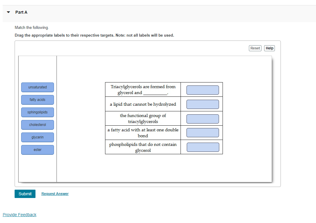 Solved Part A Match the following Drag the appropriate | Chegg.com