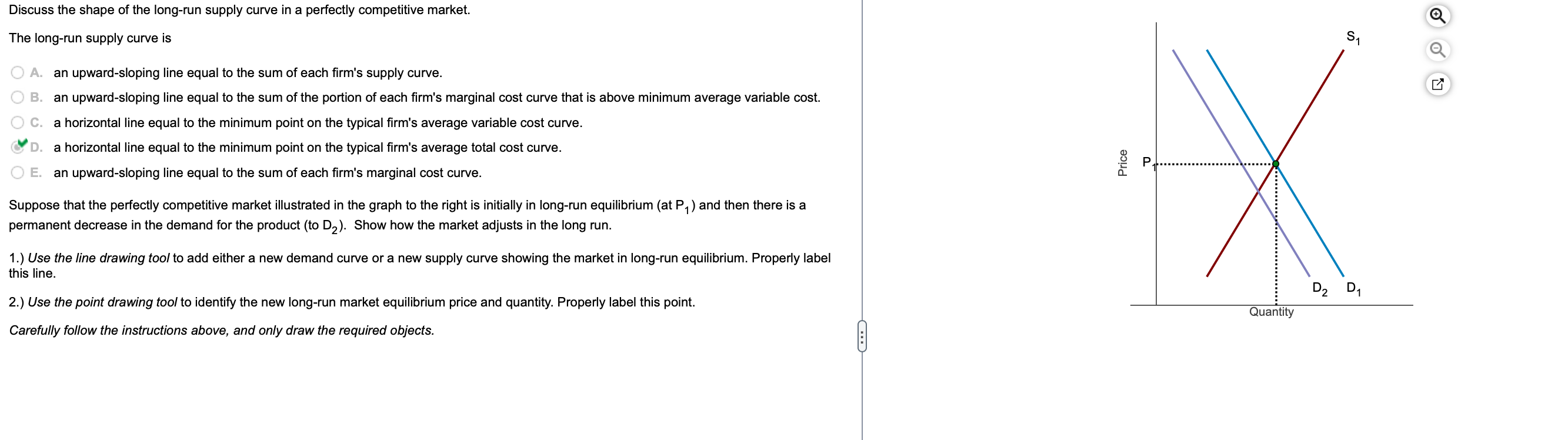 Solved Discuss the shape of the long-run supply curve in a | Chegg.com