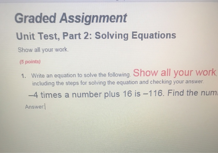 math graded assignment unit test part 2 reasoning and proof