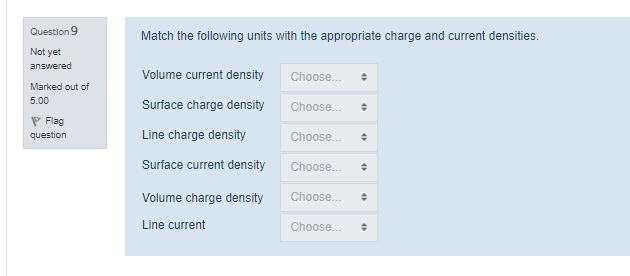 Solved Question 9 Match the following units with the | Chegg.com