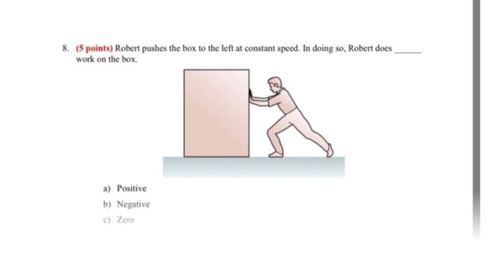 Solved (5 points) Robert pushes the box to the left at | Chegg.com