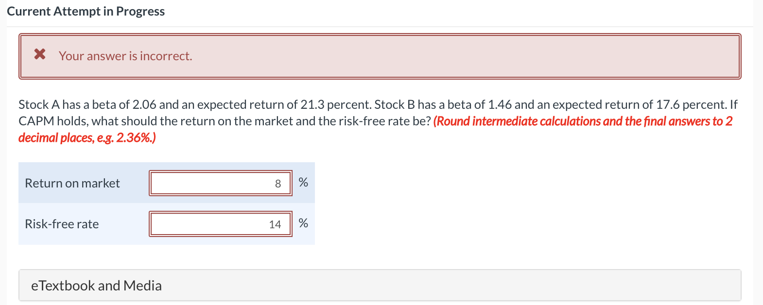 Solved Current Attempt in Progress X Your answer is | Chegg.com