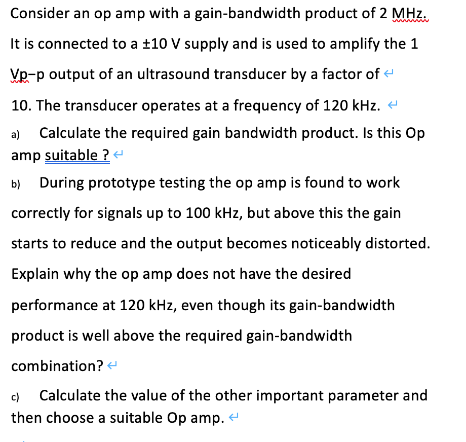 Solved Consider an op amp with a gain-bandwidth product of 2 | Chegg.com