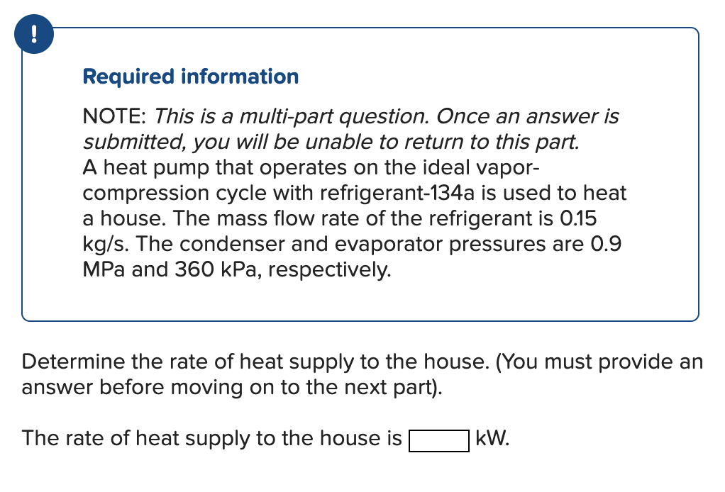 Solved A Heat Pump That Operates On The Ideal | Chegg.com