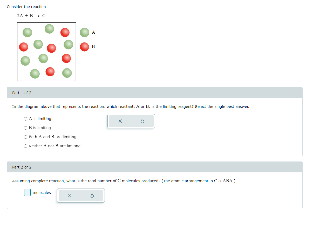 Solved Consider The Reaction 2 A+B→C Part 1 Of 2 In The | Chegg.com