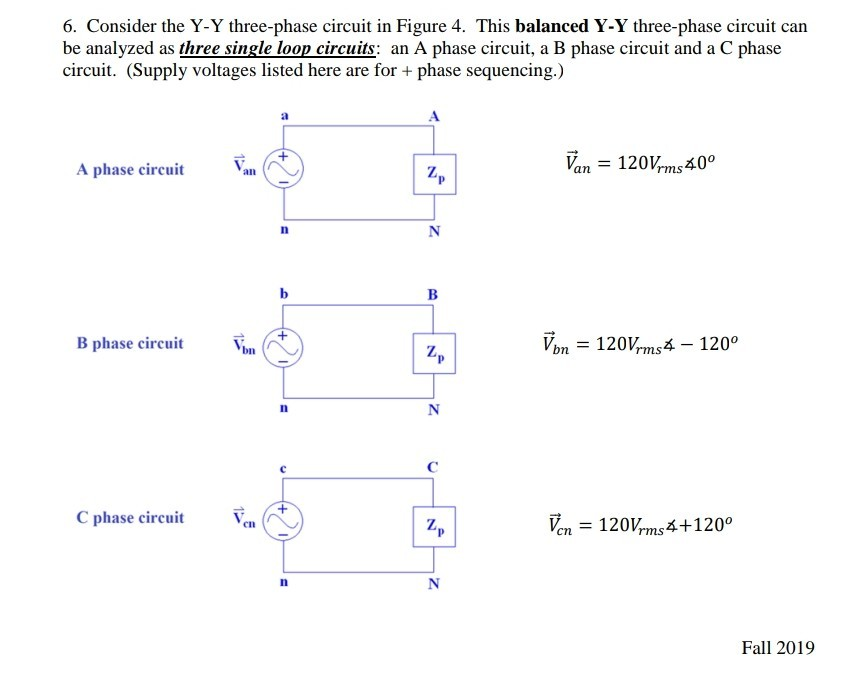 Solved 6. Consider the Y-Y three-phase circuit in Figure | Chegg.com