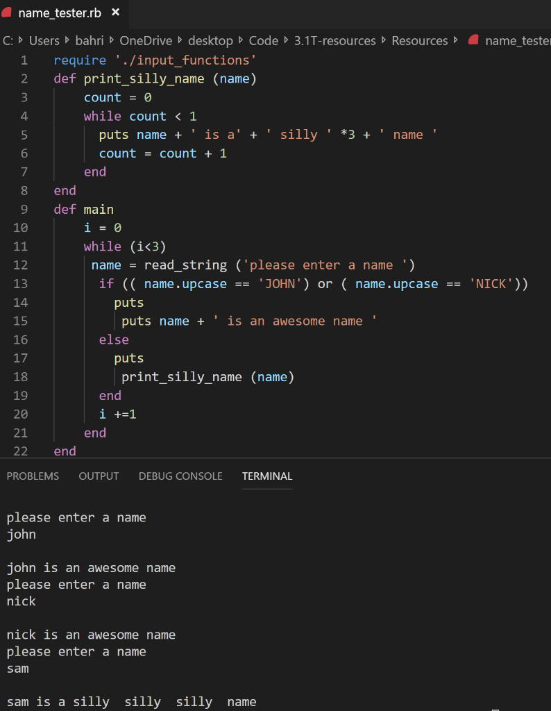 Ruby Code