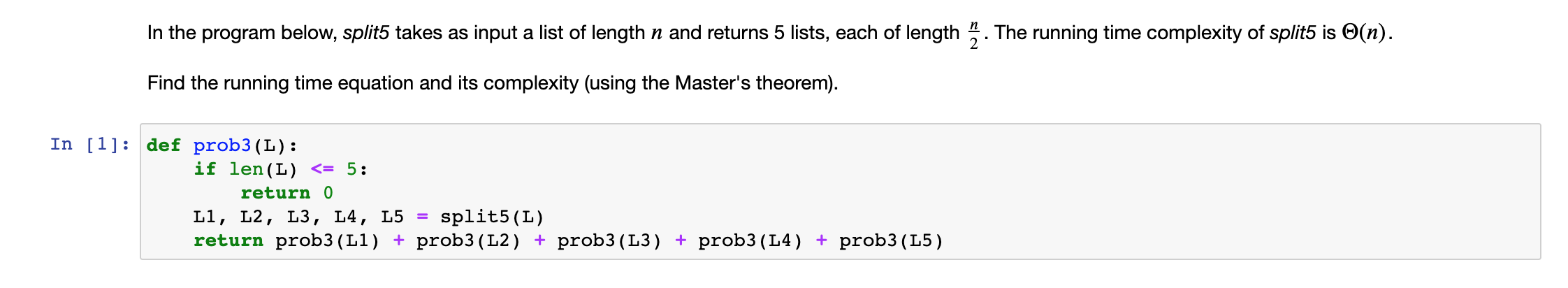 Solved In the program below, split5 takes as input a list of | Chegg.com