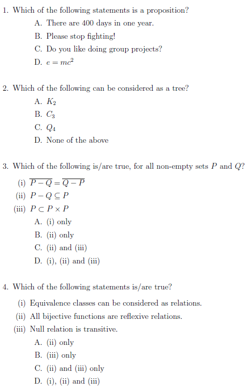 Solved 1. Which Of The Following Statements Is A | Chegg.com