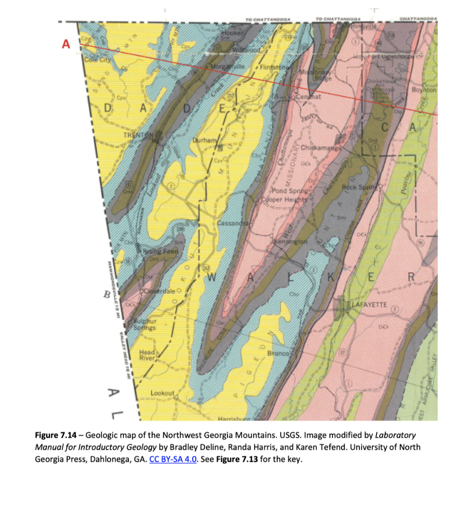 Solved Figure 7.14 is a geologic map of the Paleozoic rocks | Chegg.com