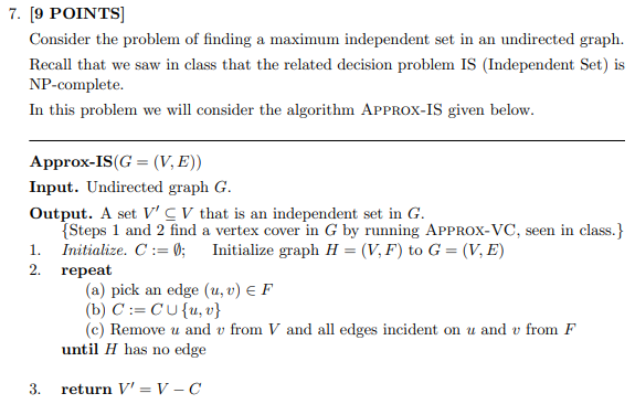 Solved [9 POINTS] Consider the problem of finding a maximum | Chegg.com