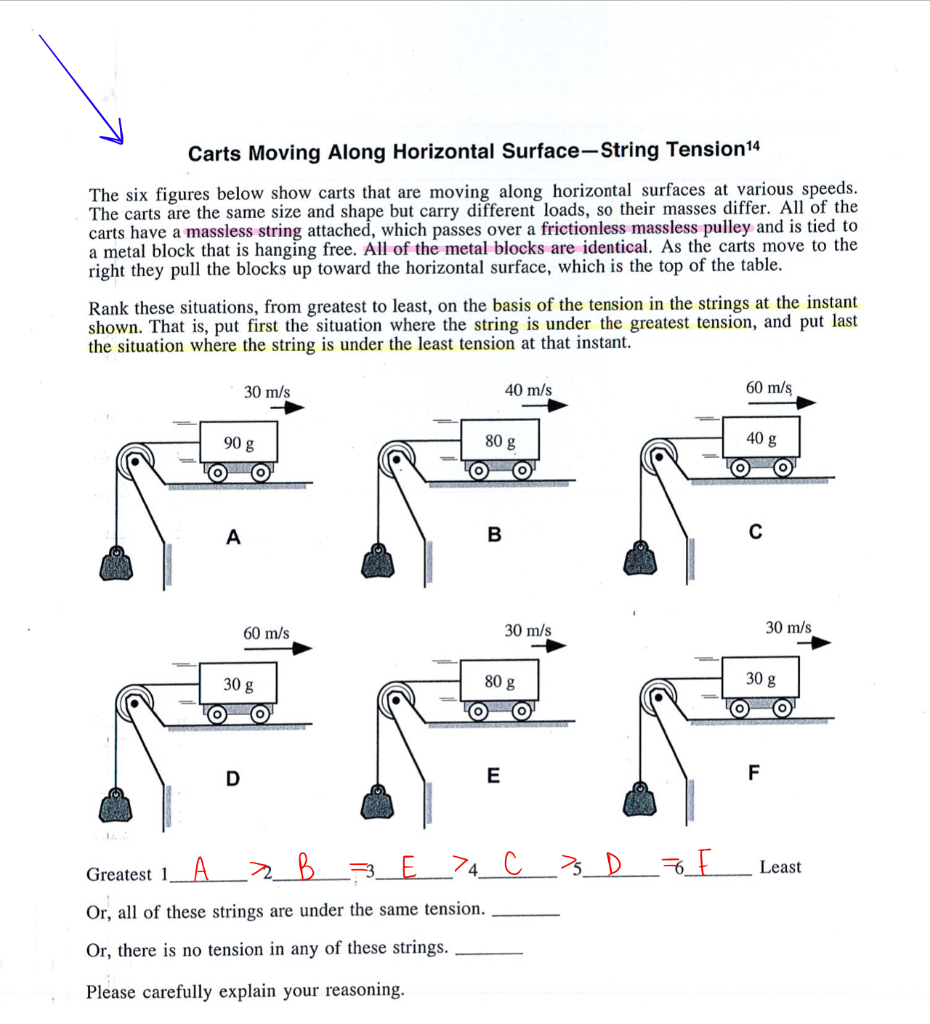 Solved Carts Moving Along Horizontal SurfaceString Tension
