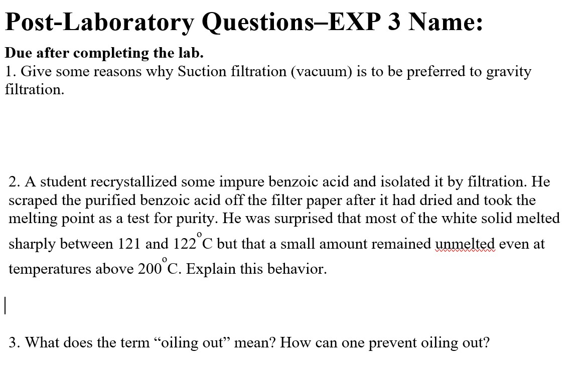 Solved 1. Give some reasons why Suction filtration (vacuum)