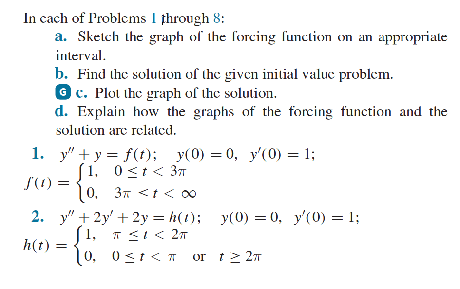 Solved In each of Problems 1 through 8: a. Sketch the graph | Chegg.com
