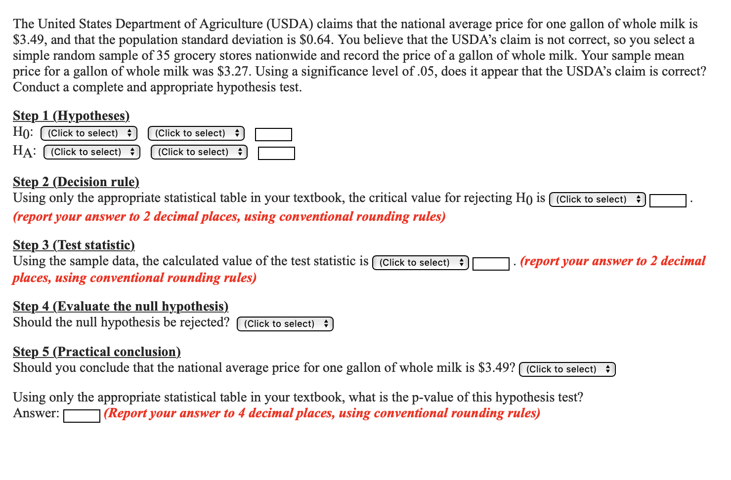 Solved The United States Department Of Agriculture (USDA) | Chegg.com