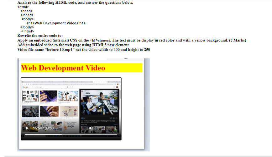 Solved Analyze the following HTML code, and answer the | Chegg.com