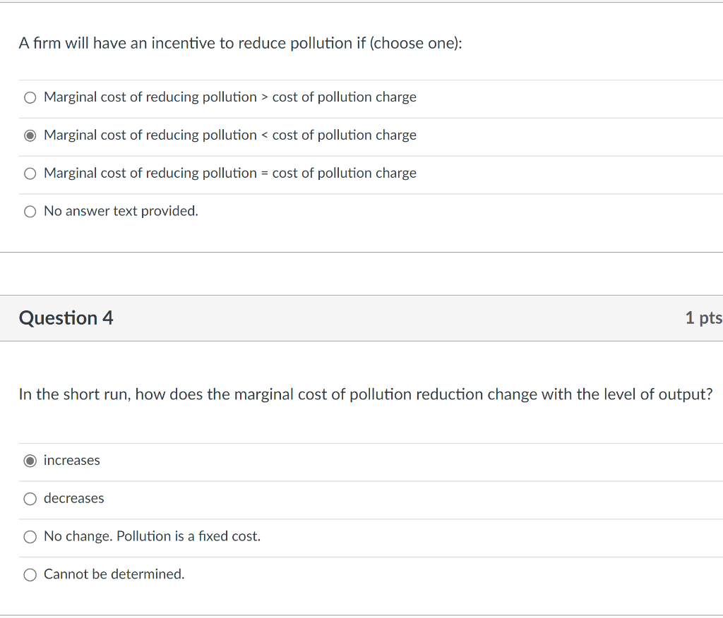 Solved A Firm Will Have An Incentive To Reduce Pollution If Chegg Com   PhpMk8yJZ