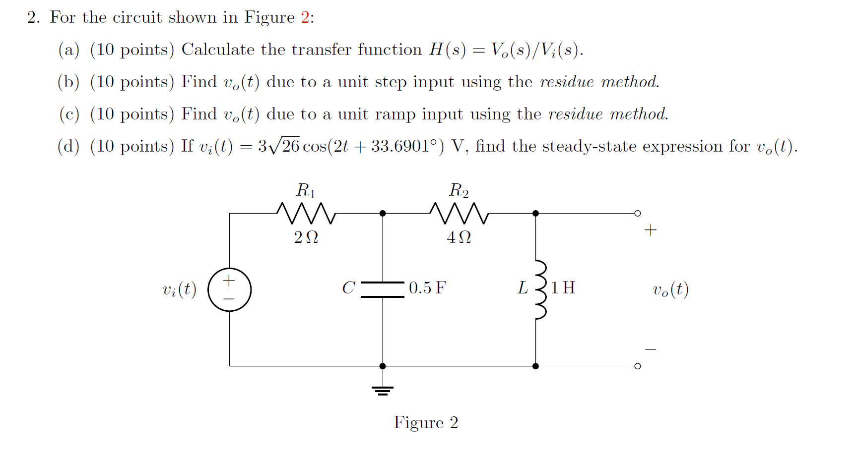 Solved 2 For The Circuit Shown In Figure 2 A 10 Poin Chegg Com