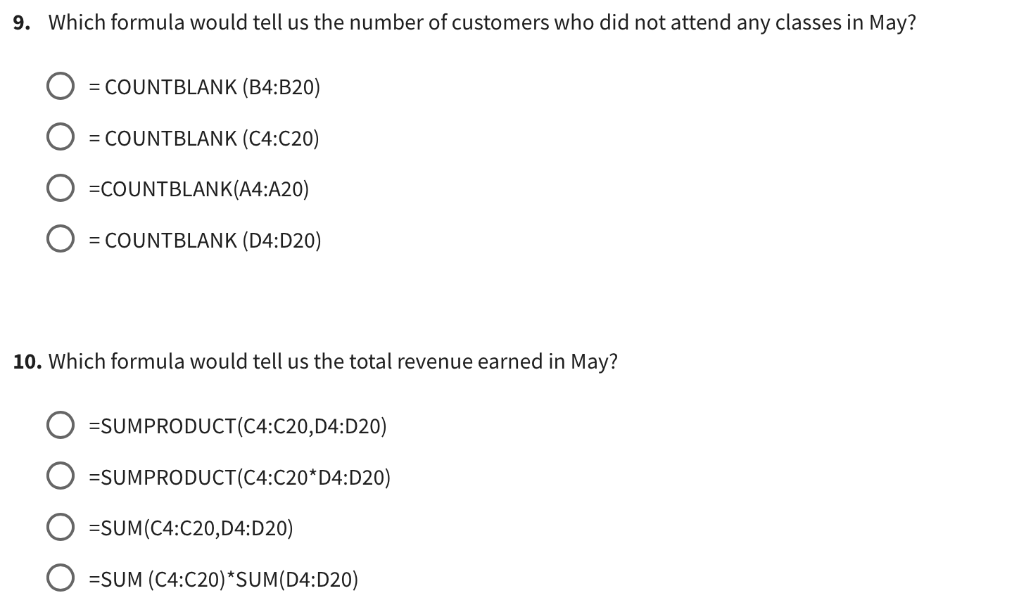 Solved Answer questions 7-10 using the data shown below: | Chegg.com
