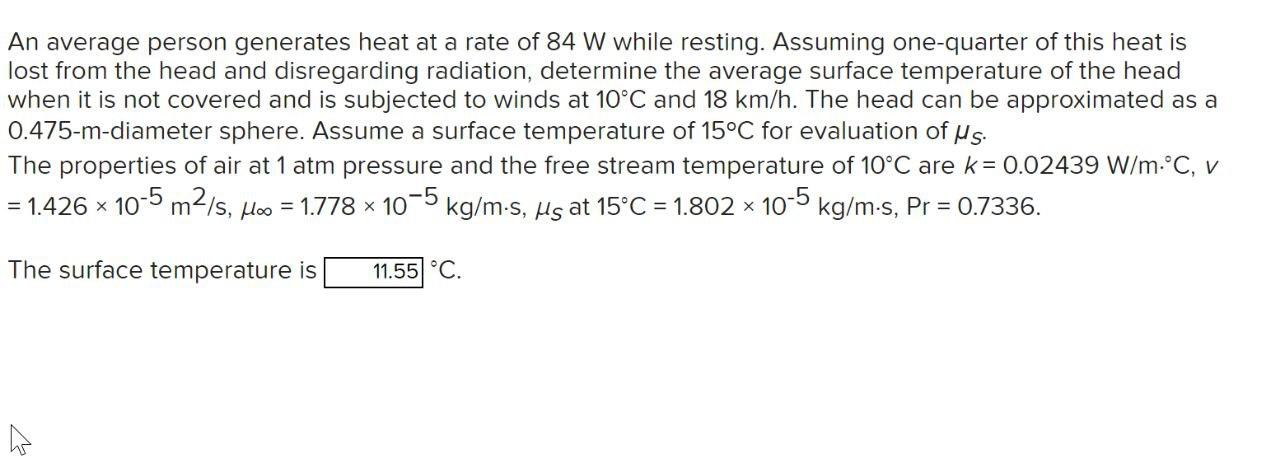 Solved An average person generates heat at a rate of 84 W | Chegg.com