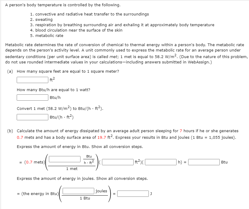 Solved A person's body temperature is controlled by the | Chegg.com