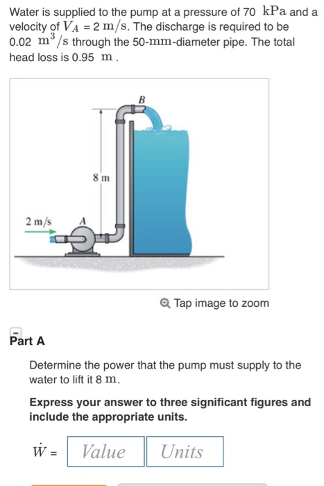 Solved Water Is Supplied To The Pump At A Pressure Of 70 KPa | Chegg.com