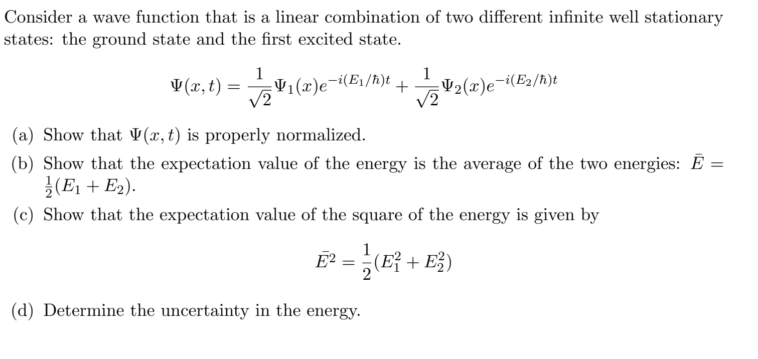 Solved Consider A Wave Function That Is A Linear Combination | Chegg.com