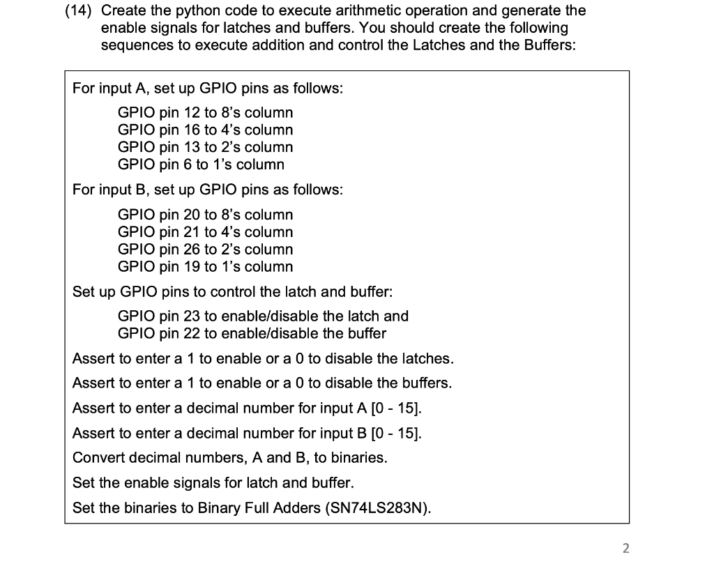 Solved (14) Create the python code to execute arithmetic | Chegg.com