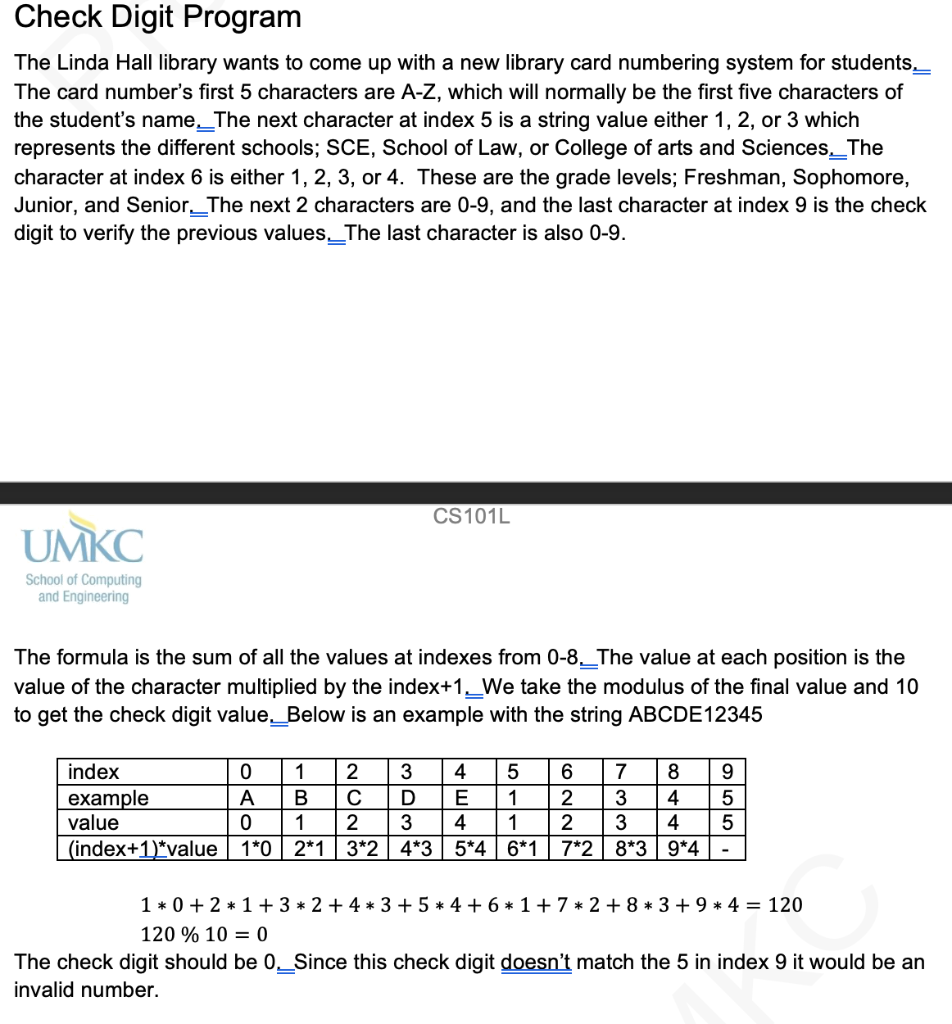 Solved Check Digit A check digit is a digit that is used in | Chegg.com