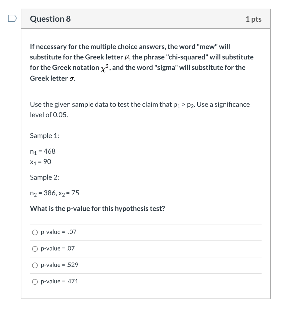Solved Question 6 1 pts The next four questions will relate | Chegg.com