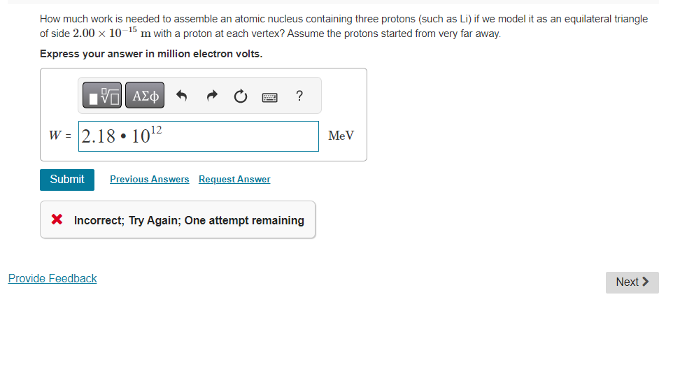 Solved How much work is needed to assemble an atomic nucleus