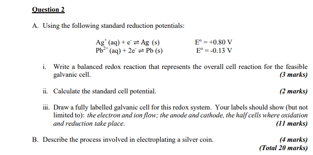 Solved Question 2 A. Using the following standard reduction | Chegg.com