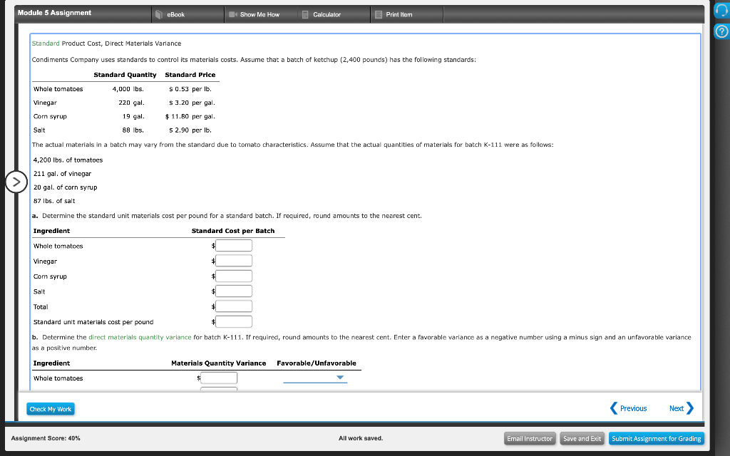 Solved Module 5 Assignment cBook Show Me How Calculator E | Chegg.com
