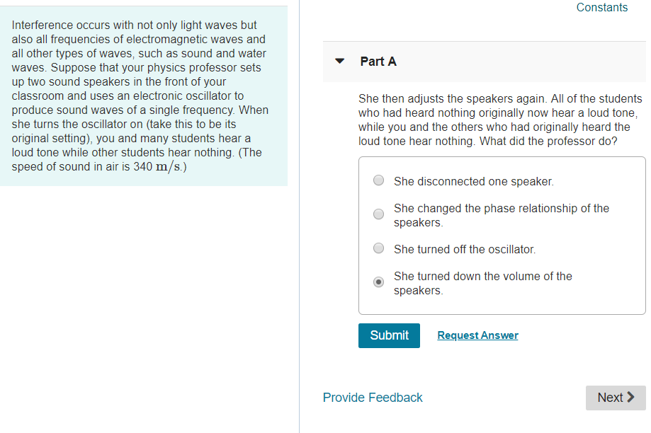 Solved Constants Part A Interference occurs with not only | Chegg.com