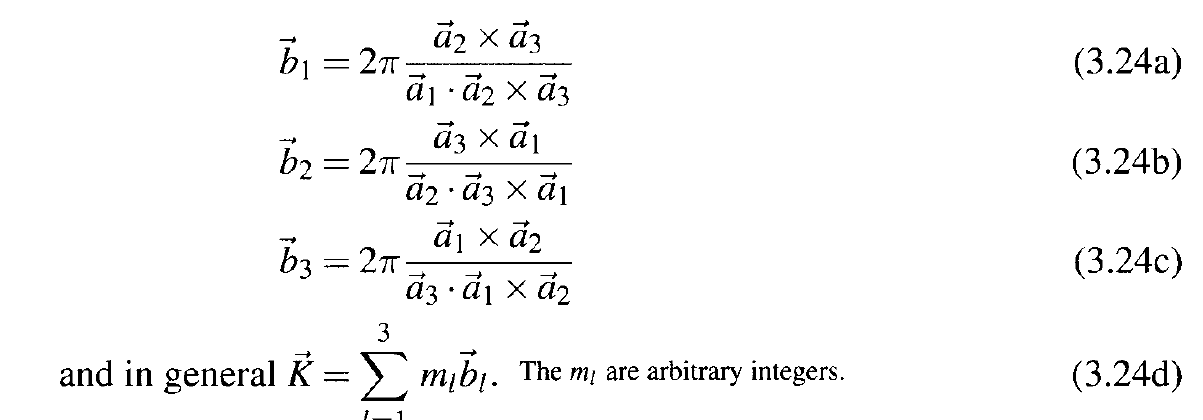 Solved 1. Reciprocal lattice vectors: (a) Use Eq. (3.24) to | Chegg.com