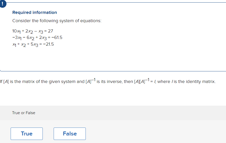 Solved Required Information Consider The Following System Of | Chegg.com