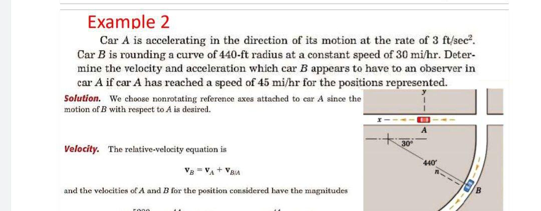 solved-example-2-car-a-is-accelerating-in-the-direction-of-chegg