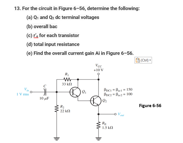 Solved For The Circuit In Figure Determine The Chegg Com