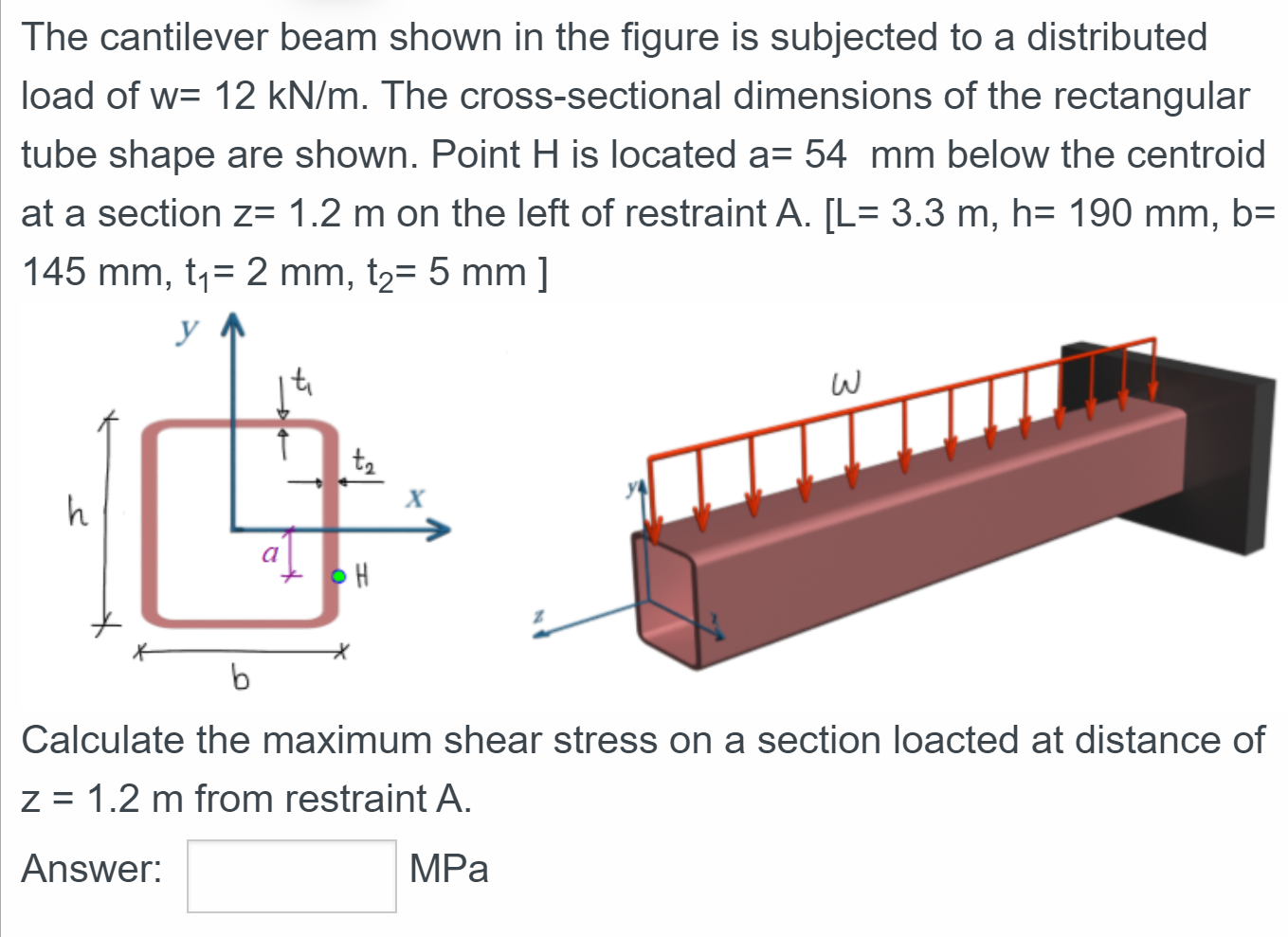 Solved The Cantilever Beam Shown In The Figure Is Sub Vrogue Co